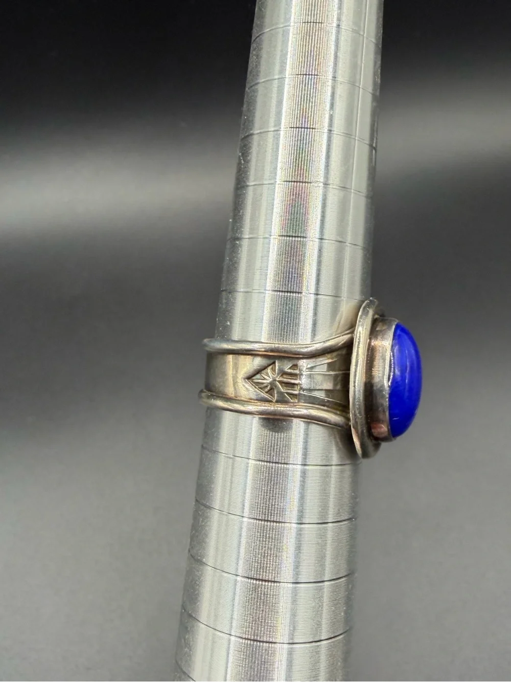Vintage Sterling Silver 925 Native Navajo B Chavez Lapis Ring Size 9.5 Jewelry